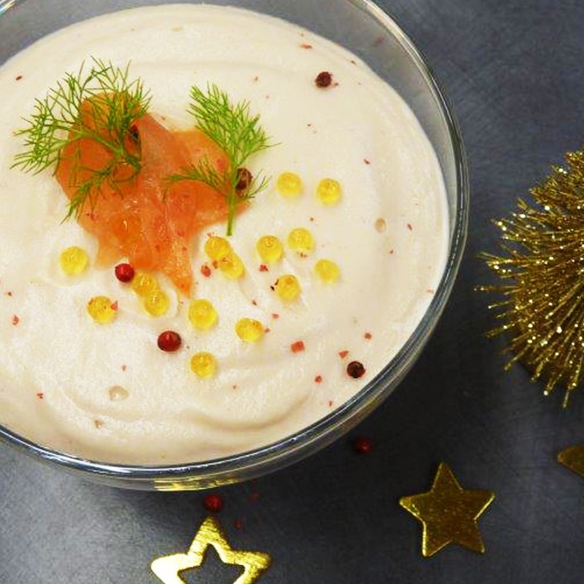 Panna cotta de chou-fleur au saumon&nbsp;fumé