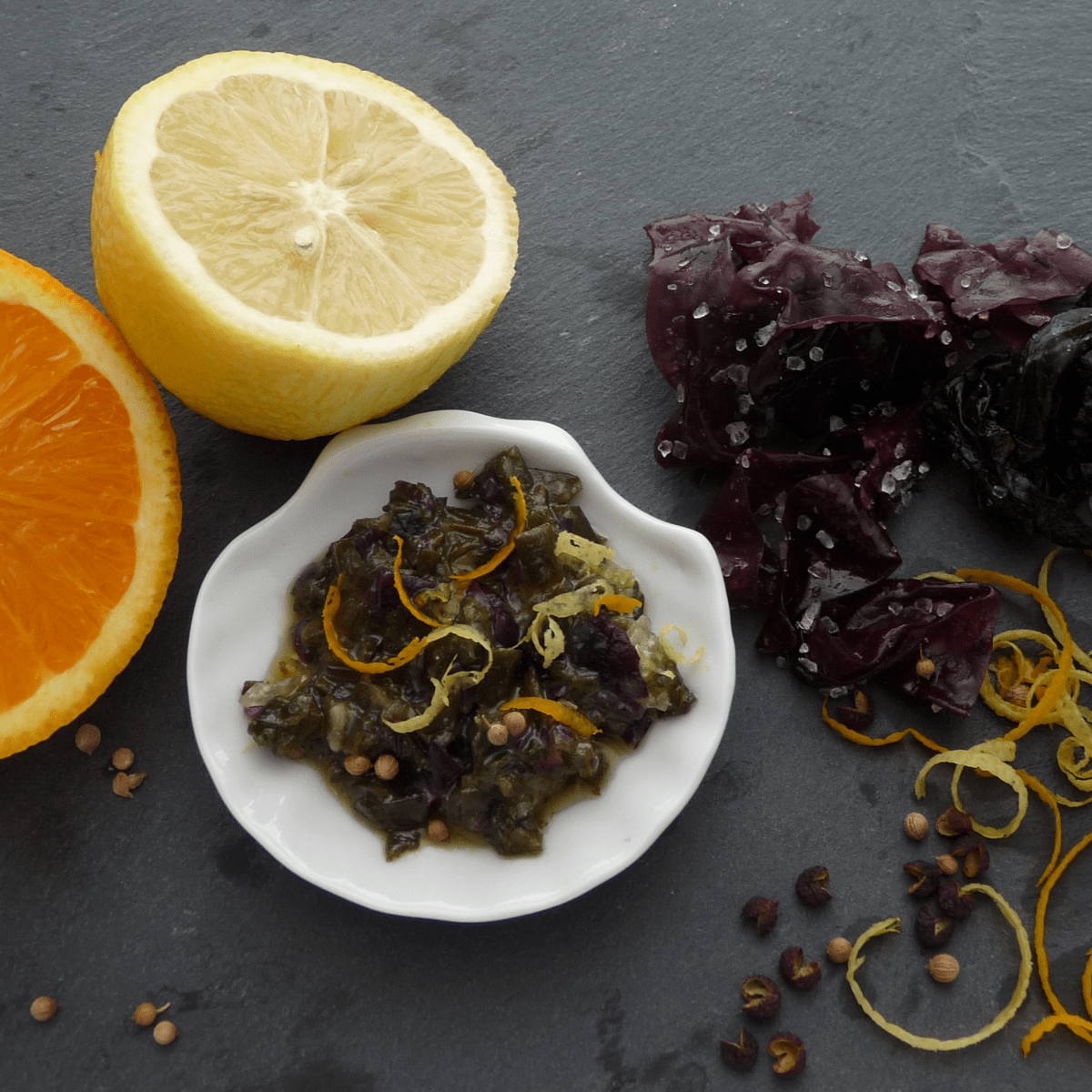 Tartare d’algues marinées aux&nbsp;agrumes