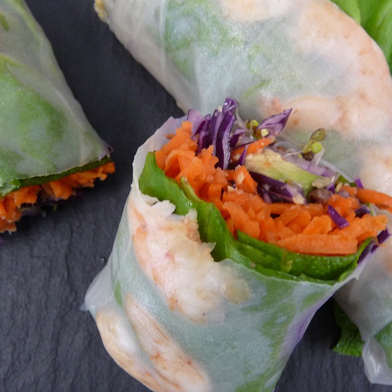 Rouleaux de printemps aux gambas&nbsp;marinées