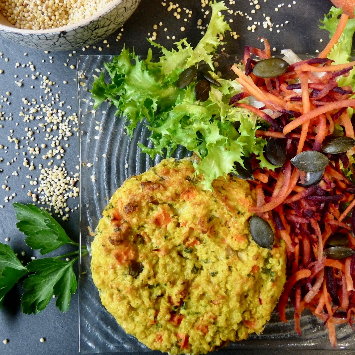 Galettes de millet au garam&nbsp;massala