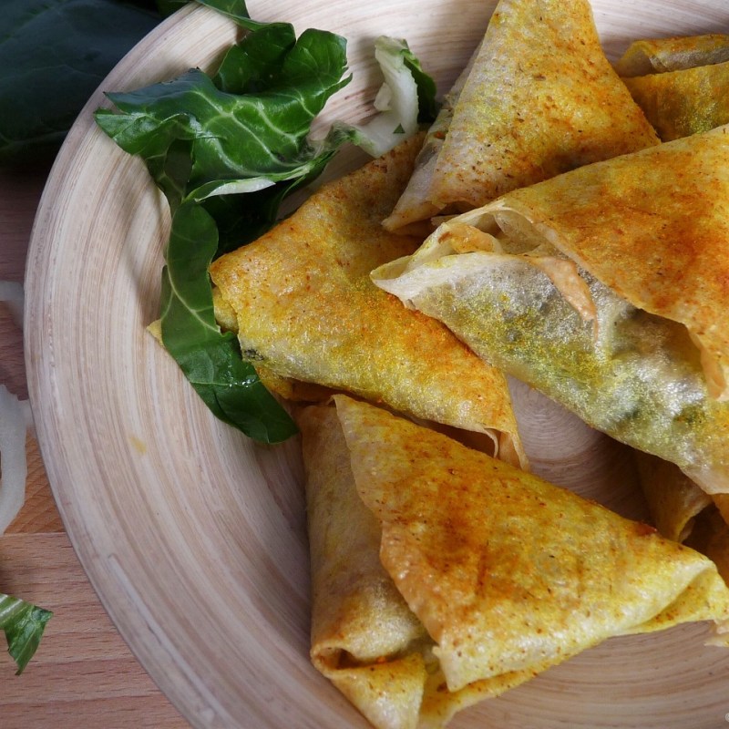 Samoussas bettes et ricotta&nbsp;fumée