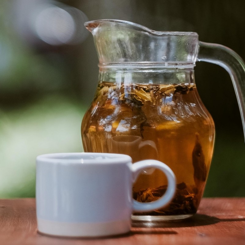 Thé vert glacé à la menthe et tisane de fruits&nbsp;glacée