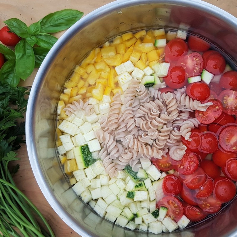 One-pot pasta aux petits légumes de&nbsp;saison