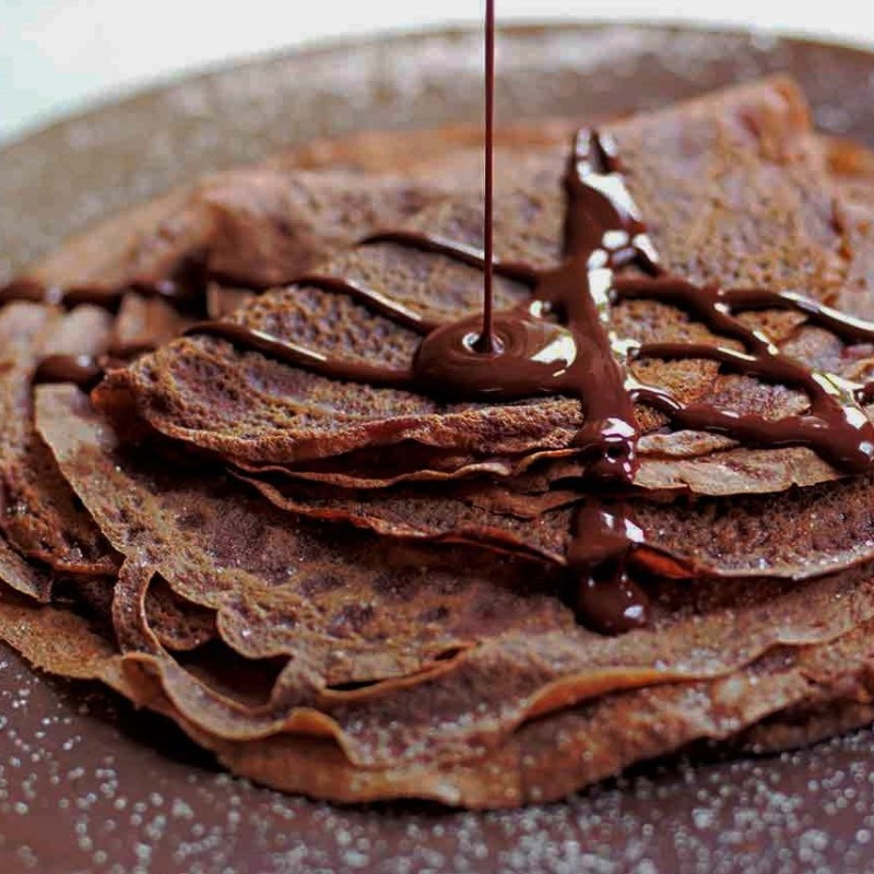 Crêpes au chocolat et à la farine de&nbsp;châtaigne