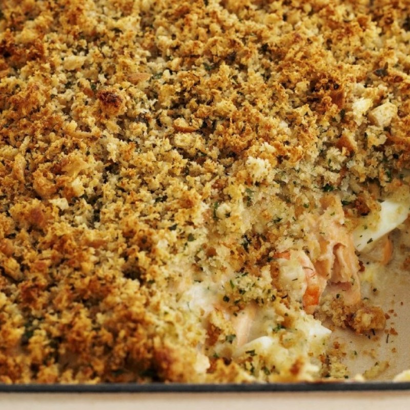 Crumble de saumon aux&nbsp;poireaux