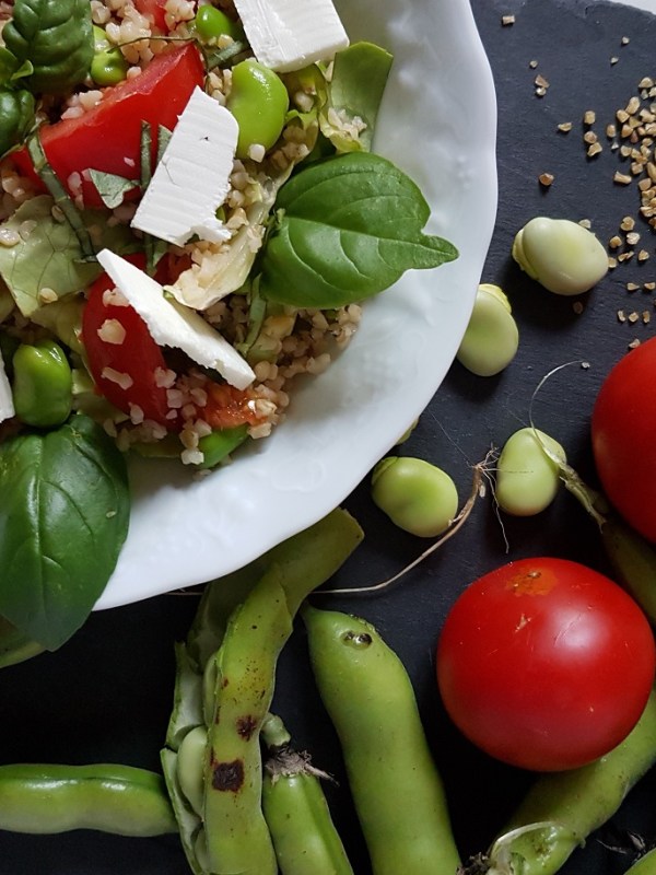 Salade de boulgour aux fèves et à la &laquo;&nbsp;feta&nbsp;&raquo;