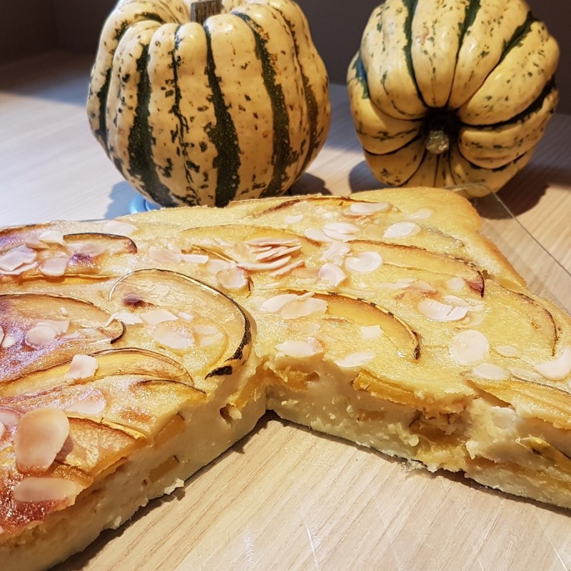 Clafoutis de courges patidou aux amandes et au&nbsp;miel