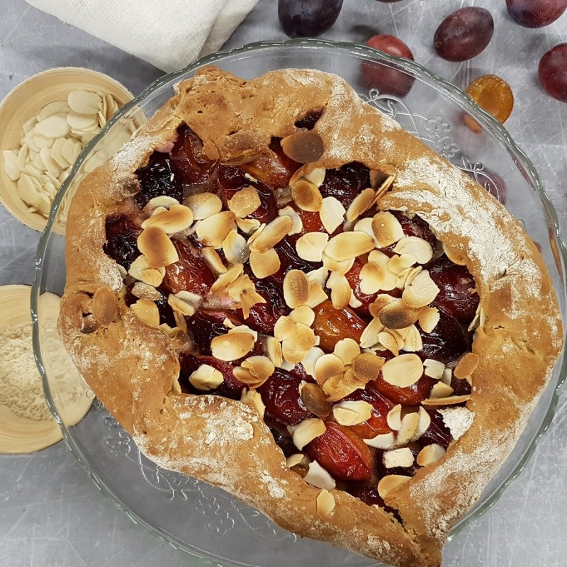Tarte rustique aux prunes et aux amandes (sans&nbsp;lait)