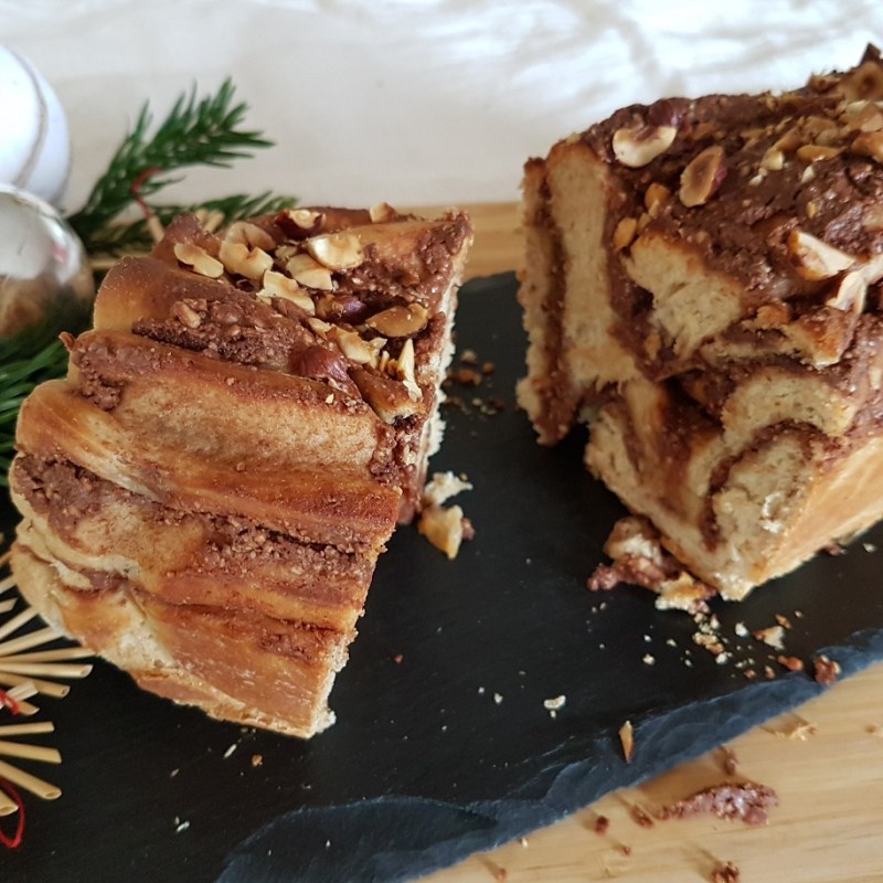 Babka vegan au chocolat et aux noisettes (brioche tressée&nbsp;polonaise)