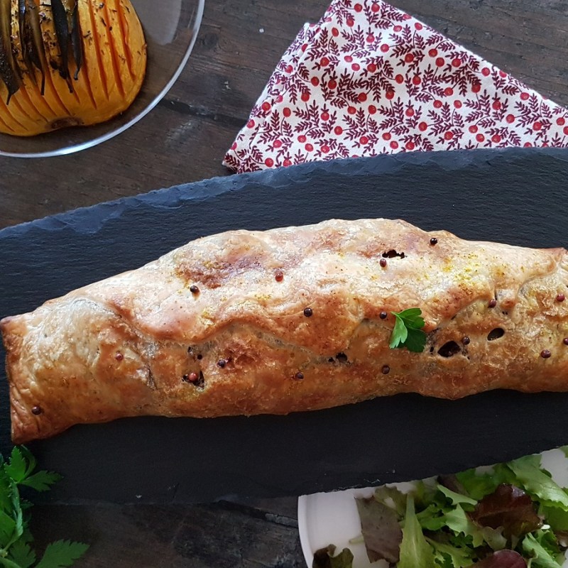 Seitan Wellington vegan aux châtaignes et aux&nbsp;champignons