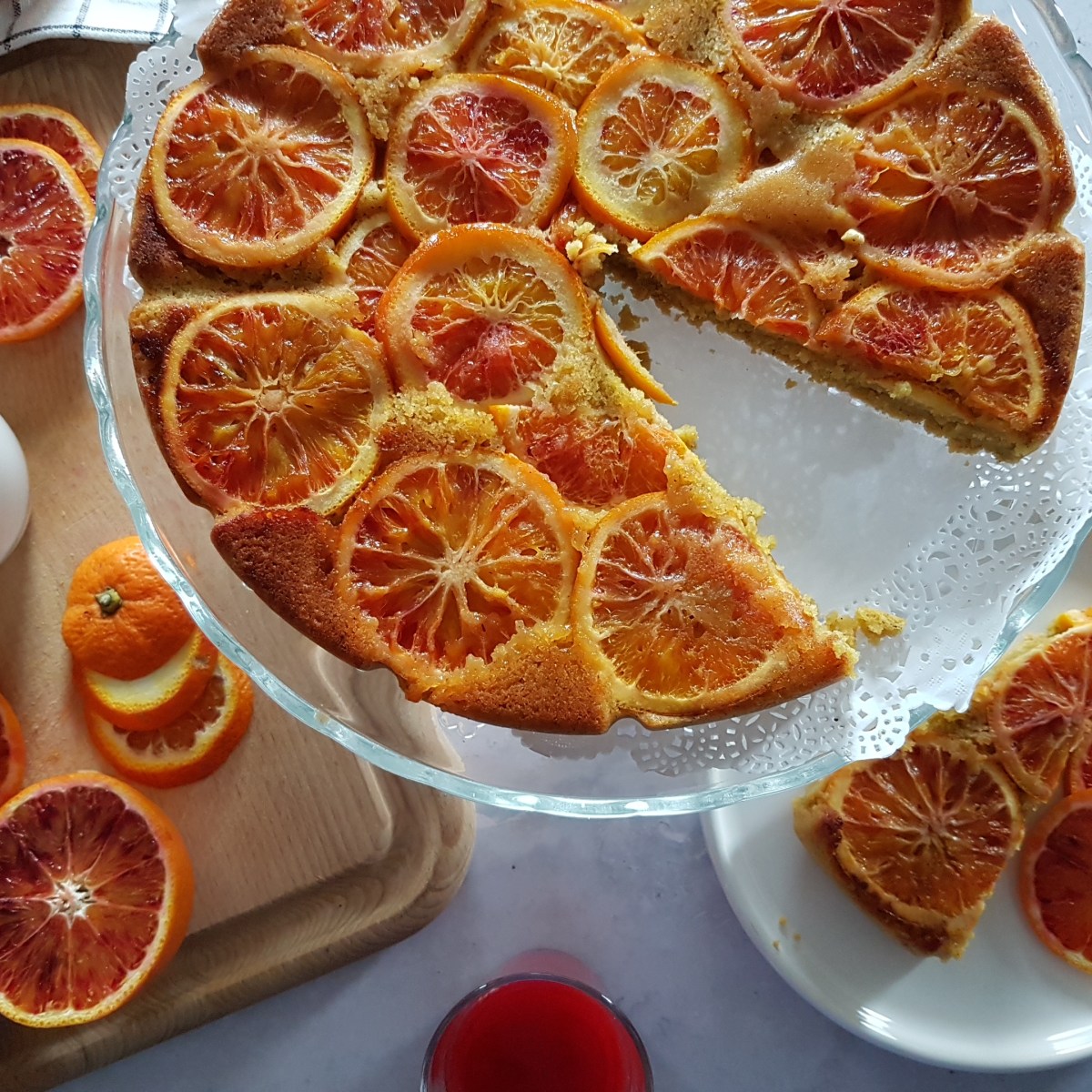 Gâteau renversé à l’orange sanguine (vegan et sans&nbsp;gluten)