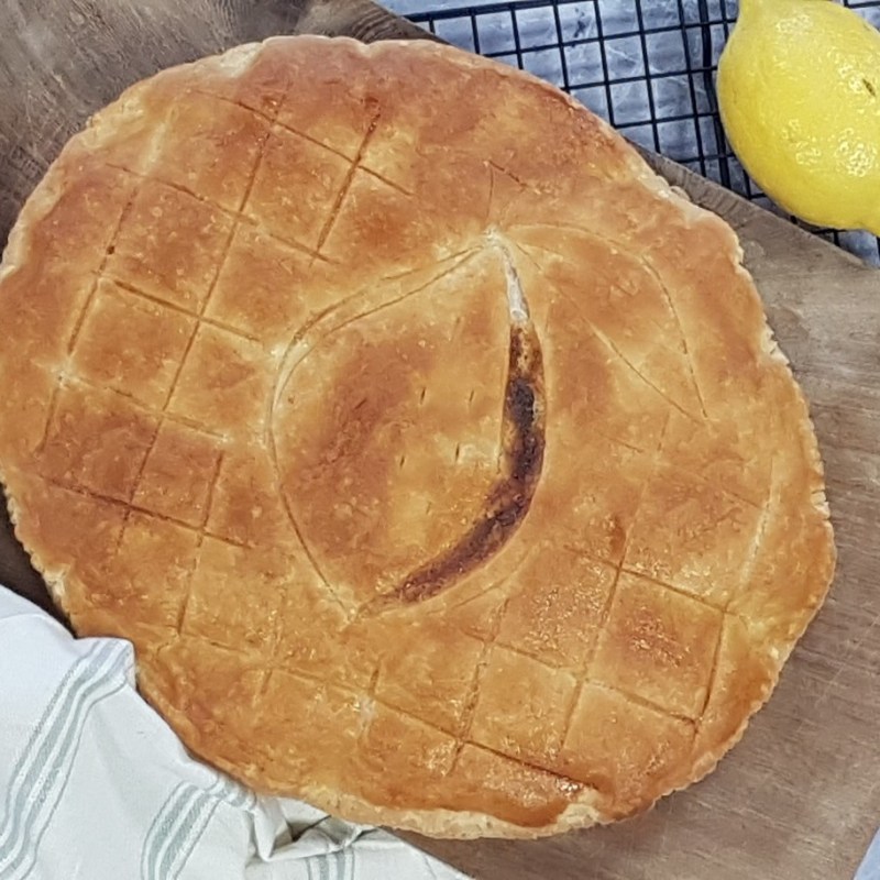 Galette des rois à la crème d&rsquo;amande et au citron confit (sans gluten, sans&nbsp;lait)