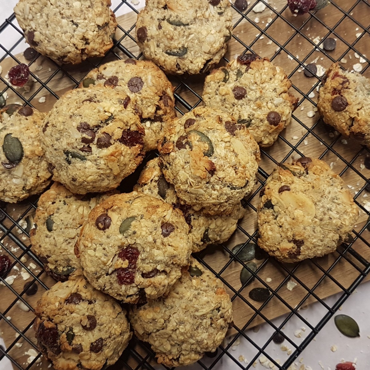 Cookies multigraines au chocolat et aux&nbsp;cranberries