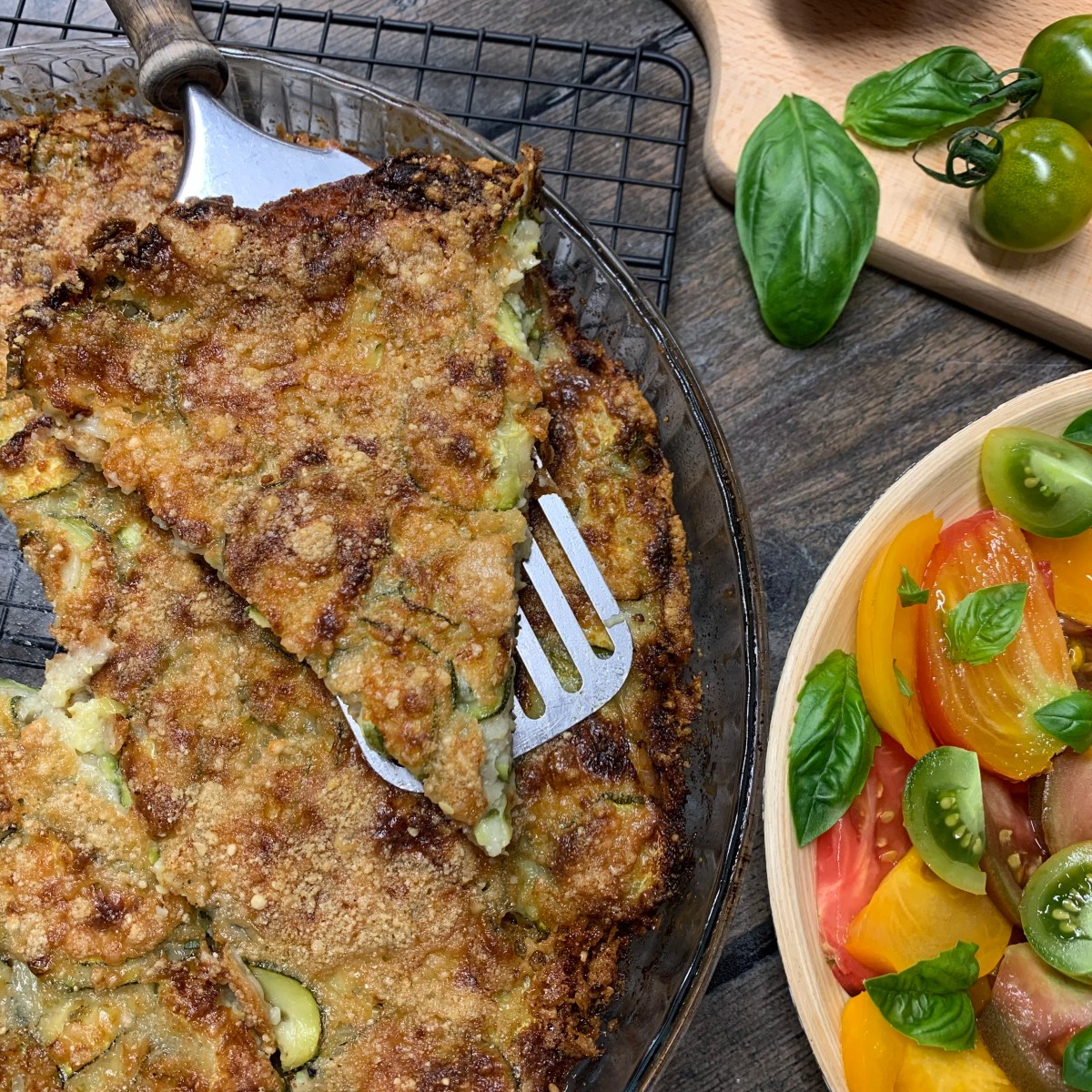 Scarpaccia de courgettes au parmesan et à&nbsp;l&rsquo;ail