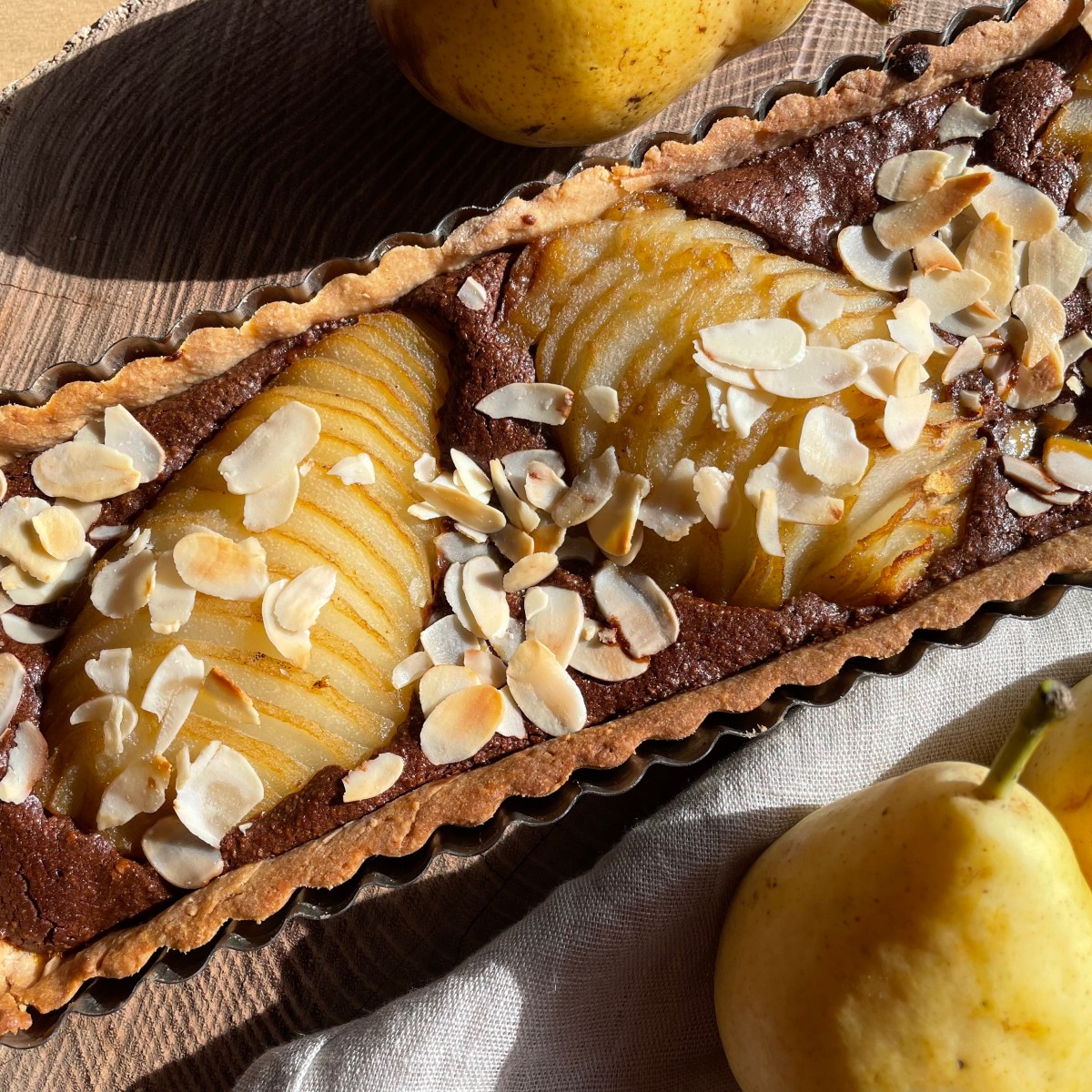 Tarte Bourdaloue aux poires et au&nbsp;chocolat